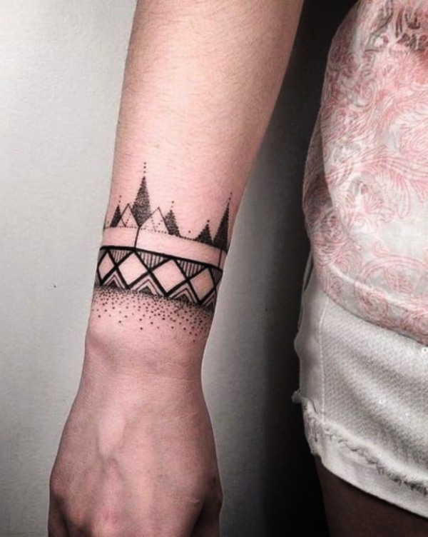 Unique Wrist Bracelet and Band Tattoos