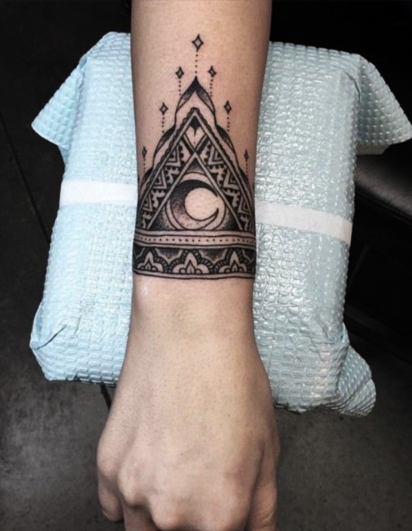 Unique Wrist Bracelet and Band Tattoos