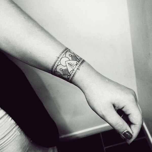 Unique Wrist Bracelet and Band Tattoos