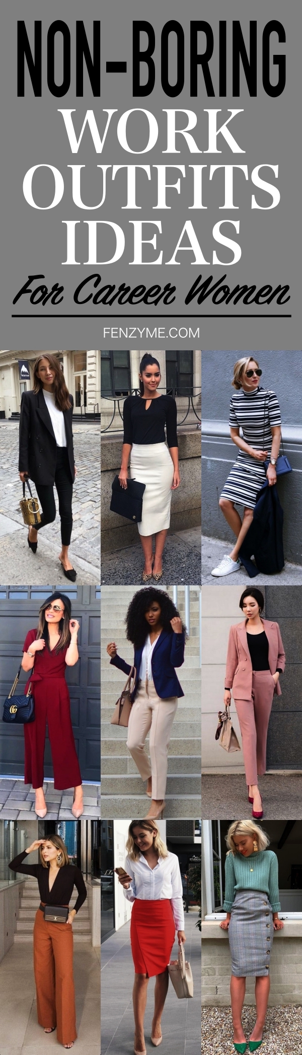 Non-Boring Work Outfits Ideas for Career Women