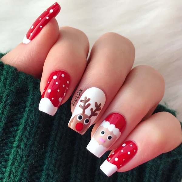 Pretty Winter and Christmas Nails Art Designs