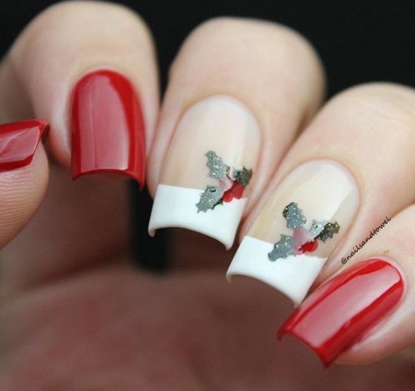 Pretty Winter and Christmas Nails Art Designs