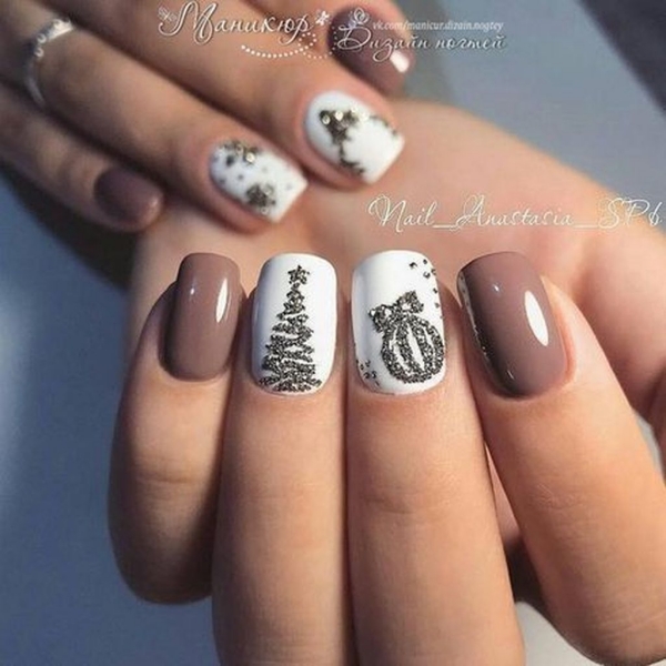 Pretty Winter and Christmas Nails Art Designs