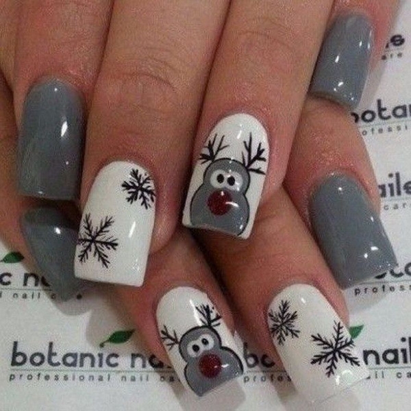 Pretty Winter and Christmas Nails Art Designs