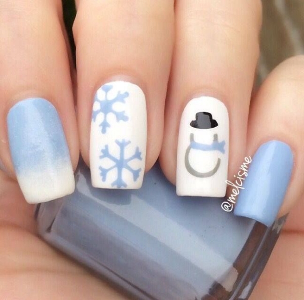 Pretty Winter and Christmas Nails Art Designs