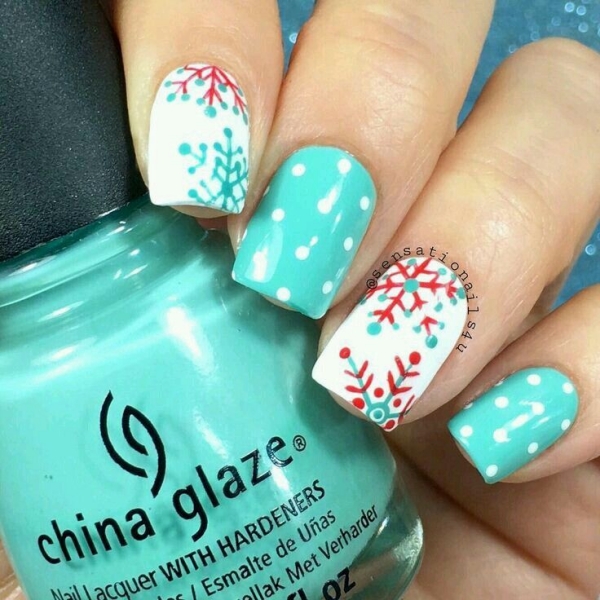 Pretty Winter and Christmas Nails Art Designs