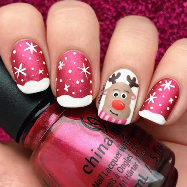 Pretty Winter and Christmas Nails Art Designs