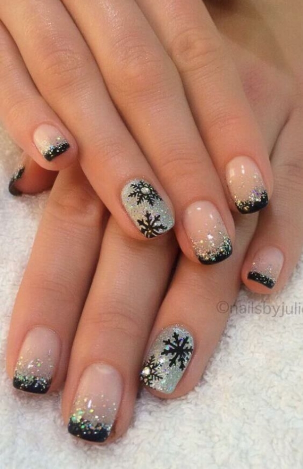 Pretty Winter and Christmas Nails Art Designs