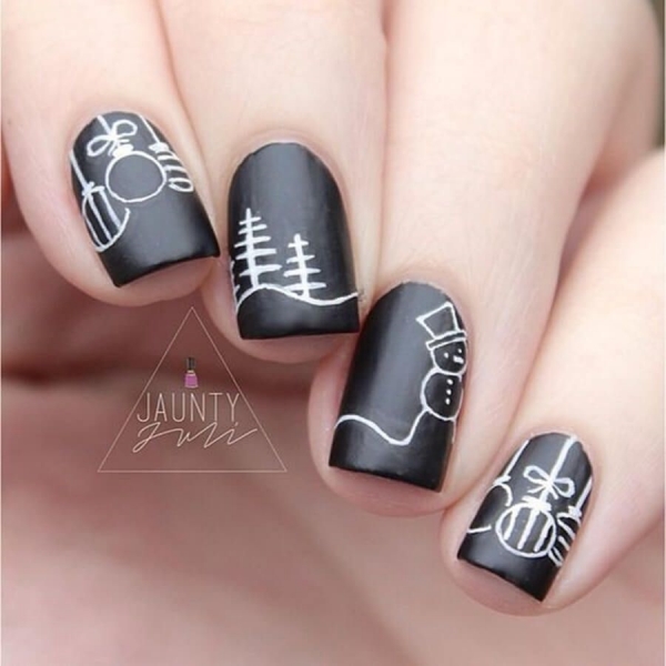 Pretty Winter and Christmas Nails Art Designs