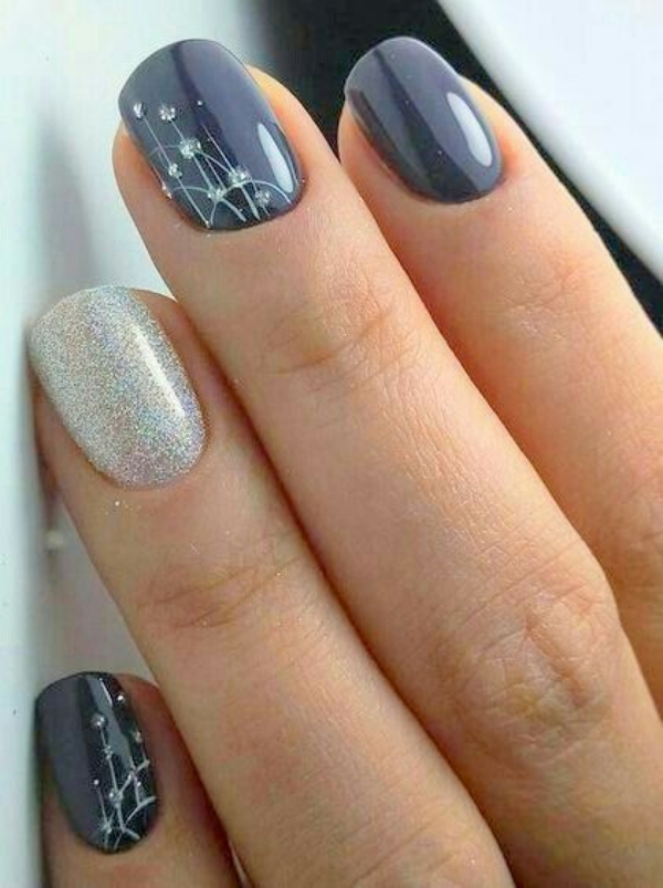 Pretty Winter and Christmas Nails Art Designs