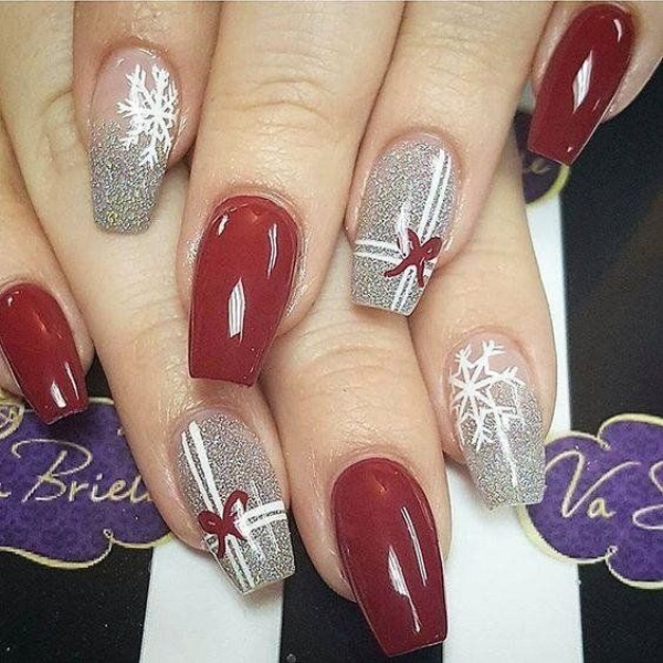 Pretty Winter and Christmas Nails Art Designs