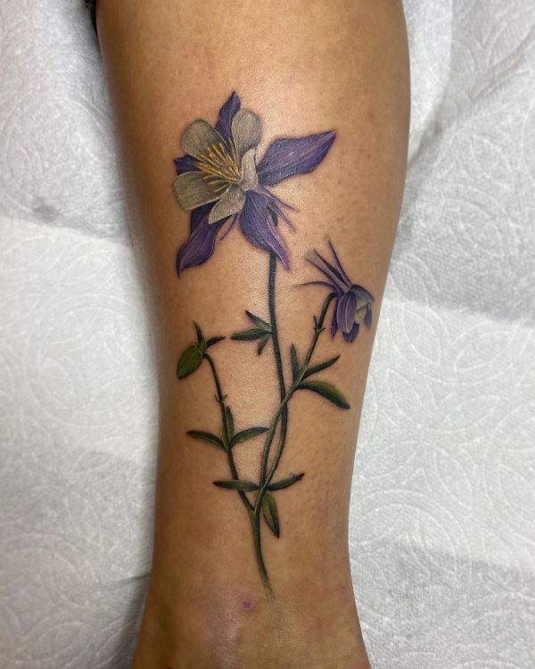 Columbine Flower Tattoo Ideas