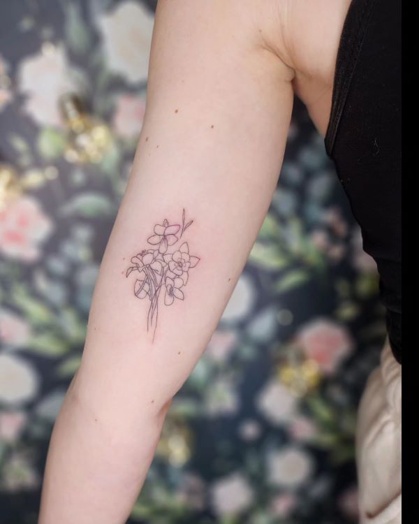 Small Columbine Flower Tattoo