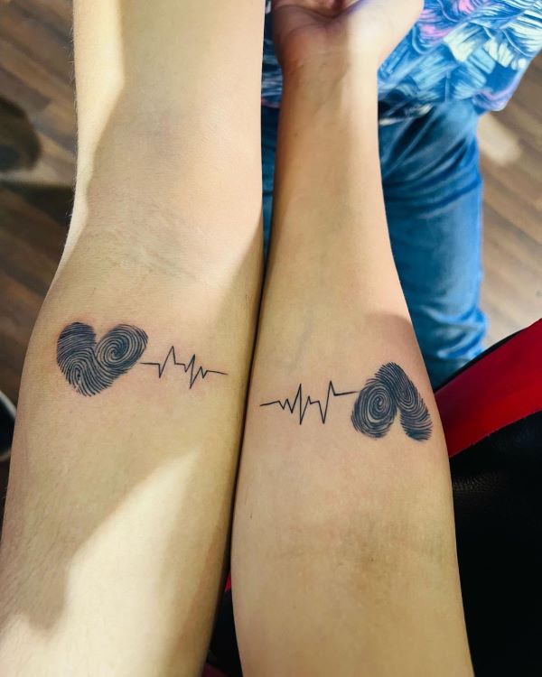 Heartbeat Fingerprint Tattoo