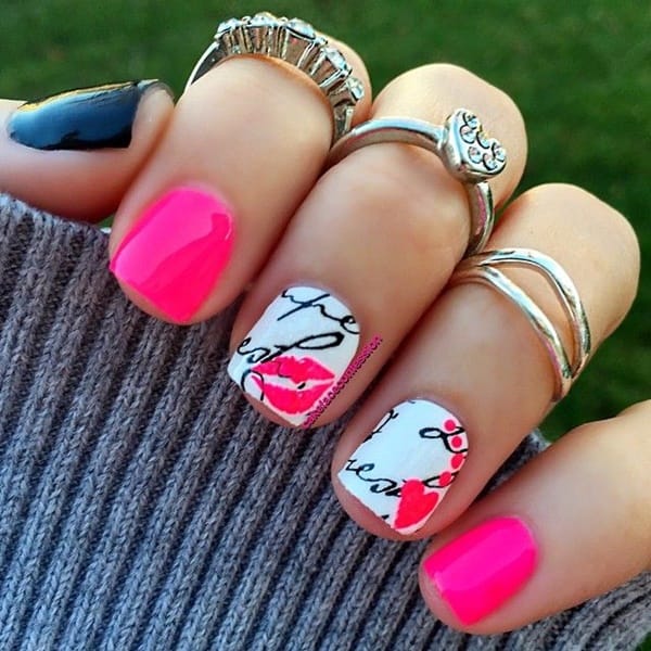 50 Cute Pink Nail Art Designs for Beginners: 2015